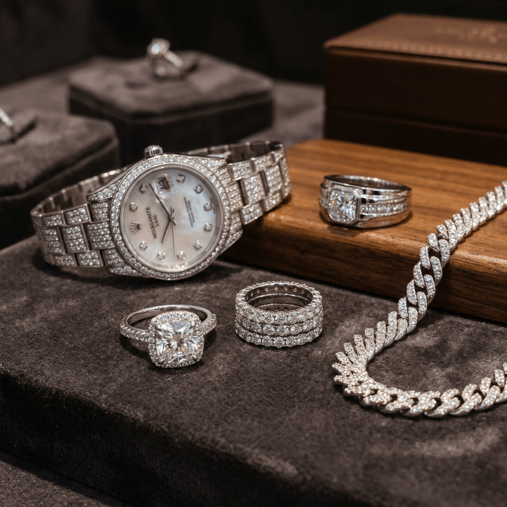 Premium Moissanite & Diamond Jewelry | Hip Hop Chains, Rings & Watches